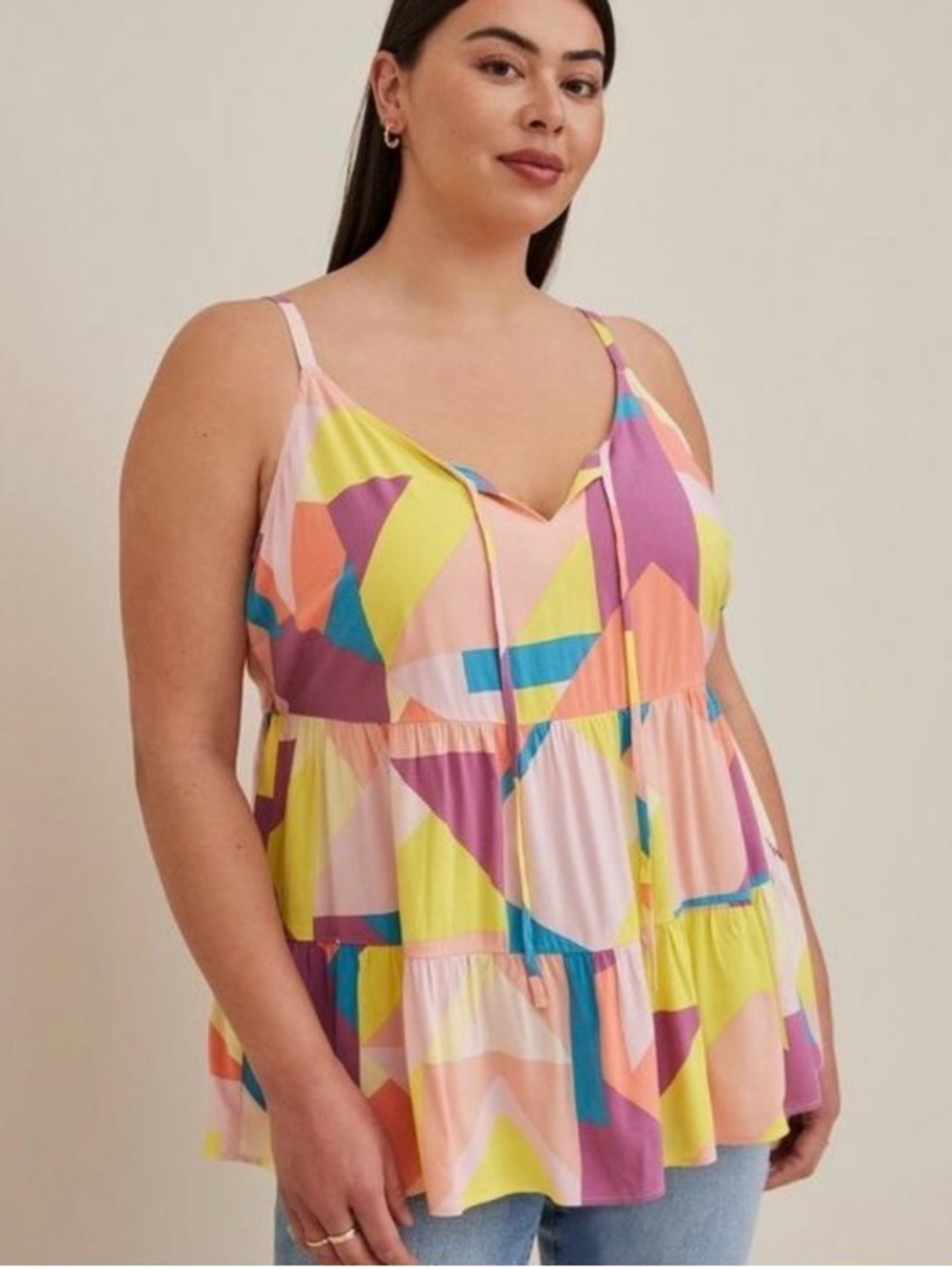 Torrid Geometric Tiered Blouse